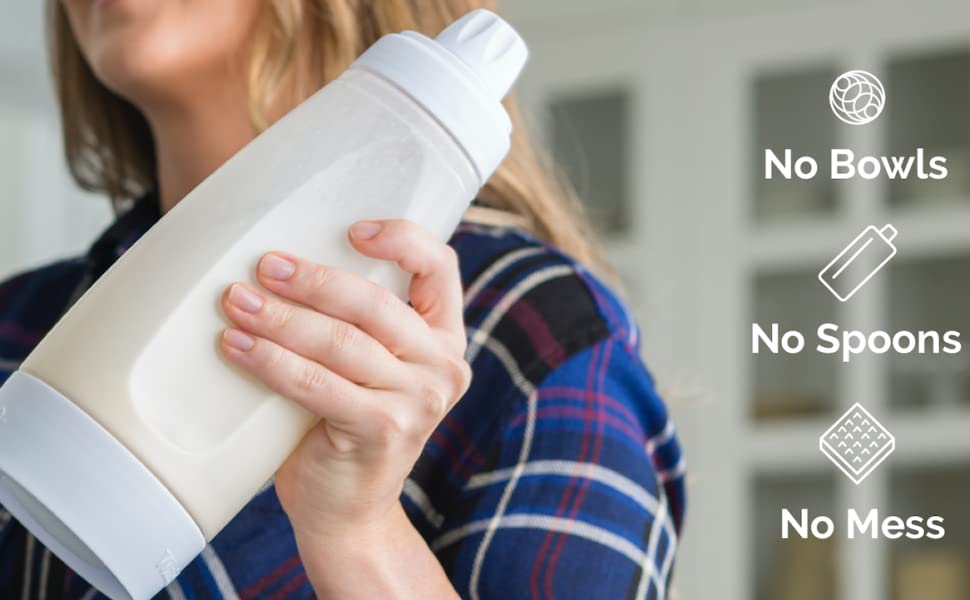 Pancake Batter Dispenser Bottle, 1 Count Pancake Mix Dispenser Bottle with Stirring Ball, Baking Utensils for Pancake, Cupcake, Waffle, Cake