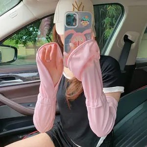 Women's Sunscreen Ice Silk Arm Sleeves, Sun Protection Gloves, High-End Summer Driving Sun Protection Sleeves