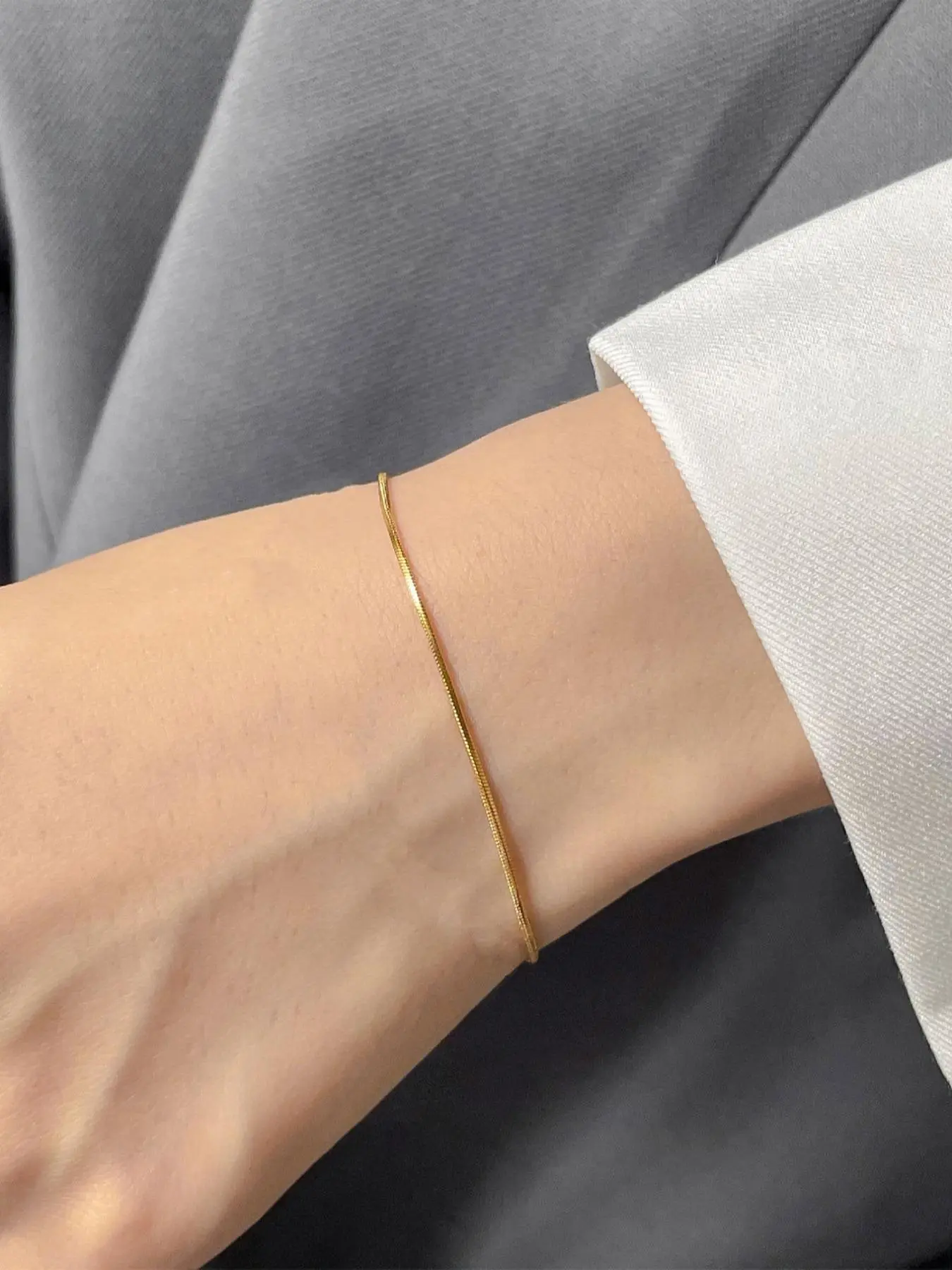 Women's Simple Plain Anti Tarnish Stainless Steel Link Bracelet, Elegant Jewelry Bracelet, 2024 New Trend Jewelry for Daily Clothing Decor, Party, Minimalist Aesthetic Jewelry Gift, High Quality Hypoallergenic Non Tarnish Stainless Steel Bracelets