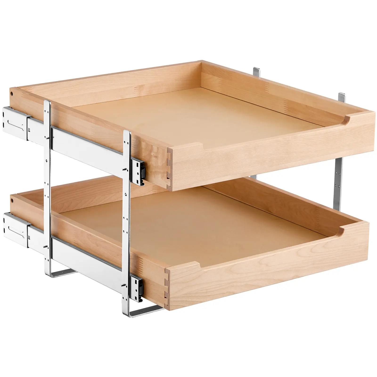 VEVOR 2 Tier Pull Out Cabinet Organizer,  20"W x 21"D Cabinet Drawer, Soft Close Slide out Shelf, Heavy-Duty Sliding Wood Drawer, Adjustable Base Cabinet Organization for Kitchen Pantry Bathroom