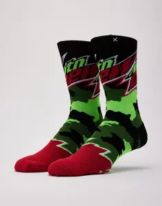 Mens Odd Sox Mountain Dew Camo Crew Socks