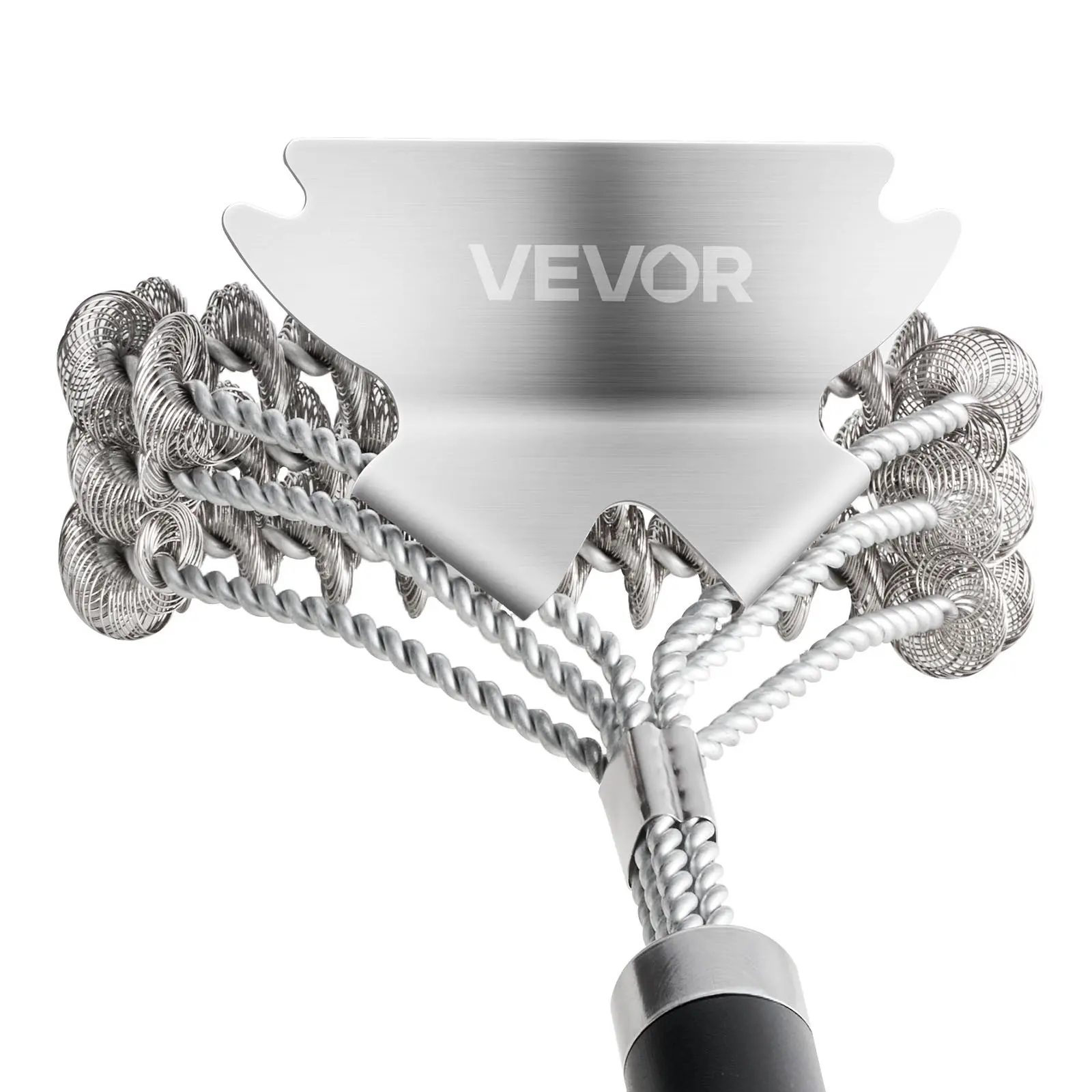 【Summerfinds】VEVOR  Grill Brush and Scraper, BBQ Brush for Outdoor Grills, Stainless Steel Woven Wire, Bristle Free Barbecue Brushes for Porcelain, Charcoal, Grate Cleaner Grill Accessories, 17 in, Portable