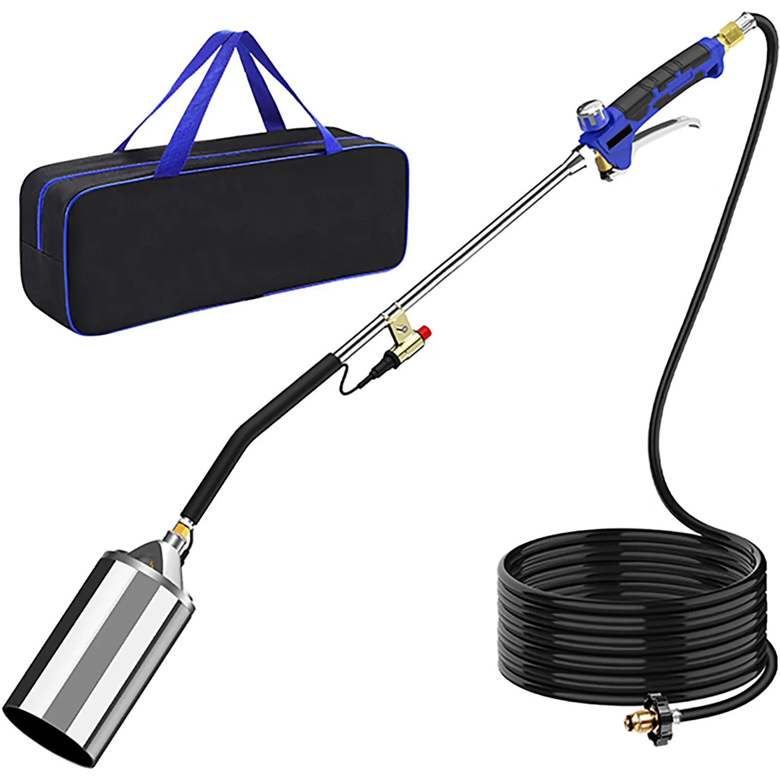 High Output Propane Weed Burner with Storage Bag Powerful Weed Torch with 10FT Hose Flame Weeder with Turbo Trigger for Flame Weeding,Roof Asphalt,Ice Snow,Road Marking