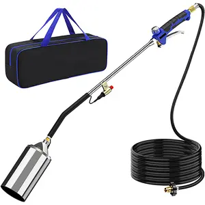 Portable Propane Torch Burner with Storage Bag Powerful Propane Weed Torch with 10FT Hose Flame Weeder with Turbo Trigger for Flame Weeding,Roof Asphalt,Ice Snow,Road Marking