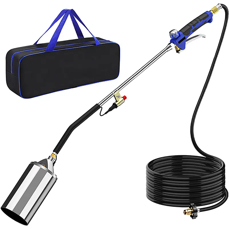 High Output  Blow Torch Flamethrower Propane Weed Burner with Storage Bag Powerful Weed Torch with 10FT Hose Weeder with Turbo Trigger for Flame Weeding,Roof Asphalt,Ice Snow,Road Marking