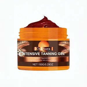 OCEAURA Intensive Tanning Gel with Vitamin E & Calendula, Circular Motion Even Bronze, Long-Lasting Moisture Lock, Reduces Sunburn, Deep Natural Tan for All Skin Hydrating self dark lotion tanglow bronzing agent balm Non Greasy Tanning Gel sun