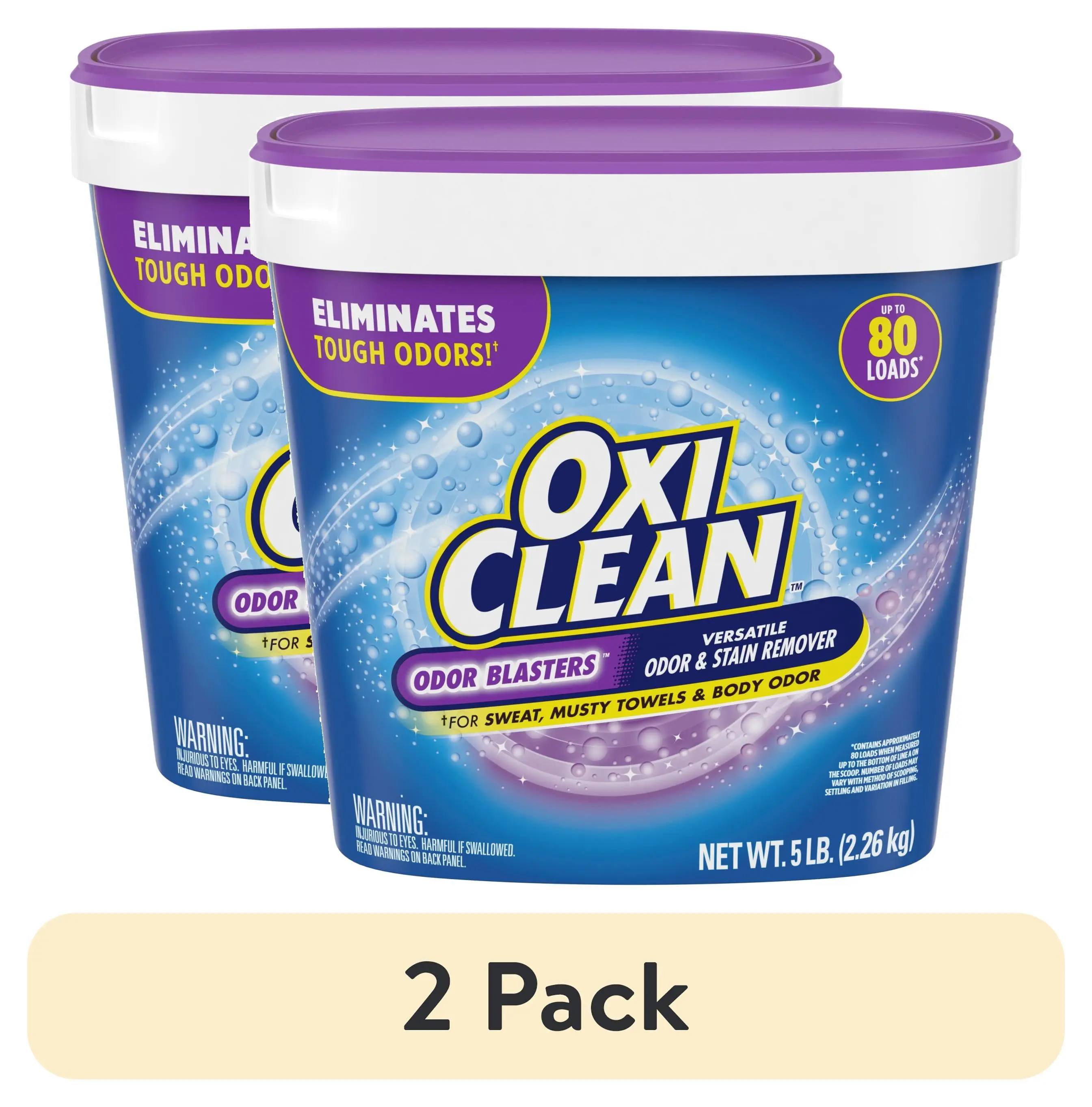 (2 pack) OxiClean Odor Blasters Versatile Odor and Laundry Stain Remover Powder, 5 lb