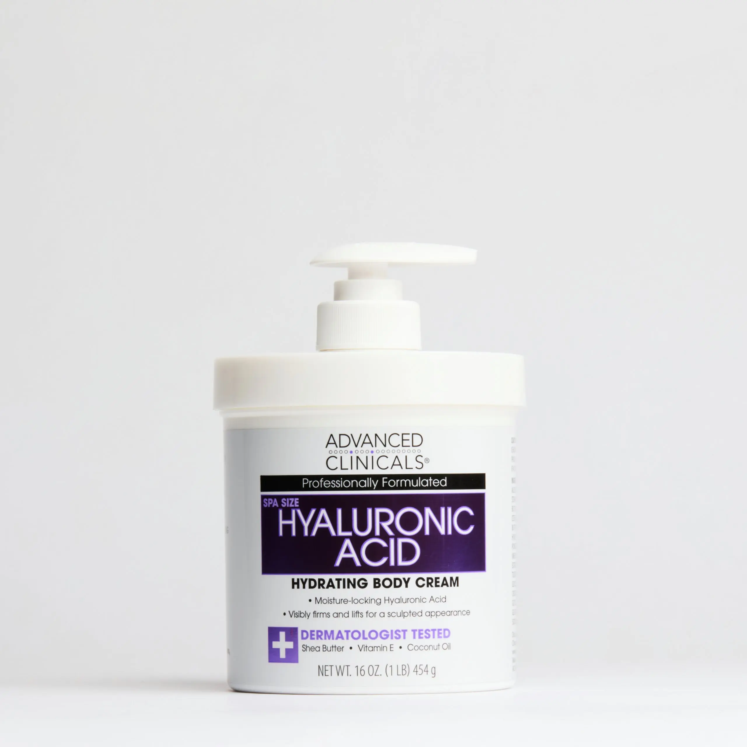 Advanced Clinicals Hyaluronic Acid Body Cream - Cosmetic Body Care Moisturizer, Lightweight Formula for Deep Hydration, Plump Radiant Skin