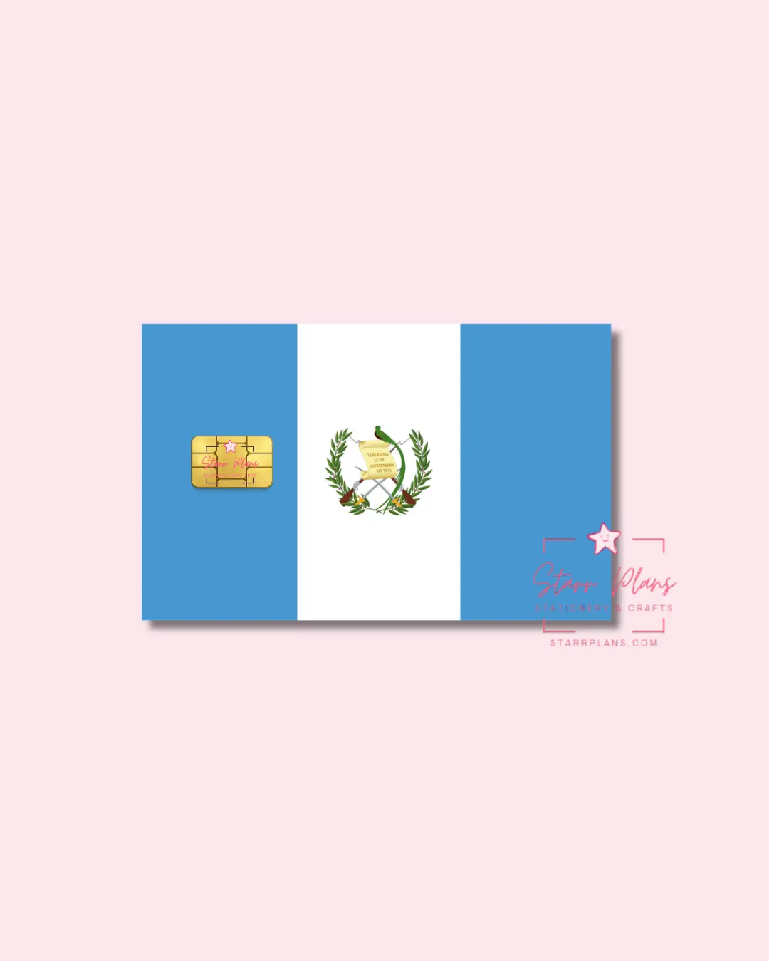 UVDTF Permanent Debit Card Decal - Guatemala Flag