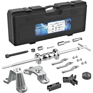 car stuff9-Way Slide Hammer Puller Set, Front Wheel Hub Bearing & Rear Wheel Axle Remover Puller Set, 20PCS Tool Kit for Dents and Dings Repair with Black Carry Box
