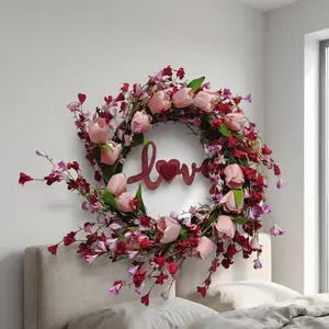 The Perfect Spring Refresh: Pink & Red Farmhouse Wreath	All-Season Floral Statement Piece for Porch & Wall