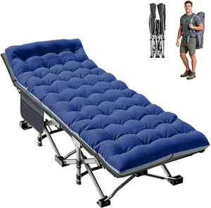 #Summervibes Docred Camping Cot, Heavy-Duty 1200D Oxford Cot for Sleeping, Portable Folding Camp Bed with Mat & Carry Bag
