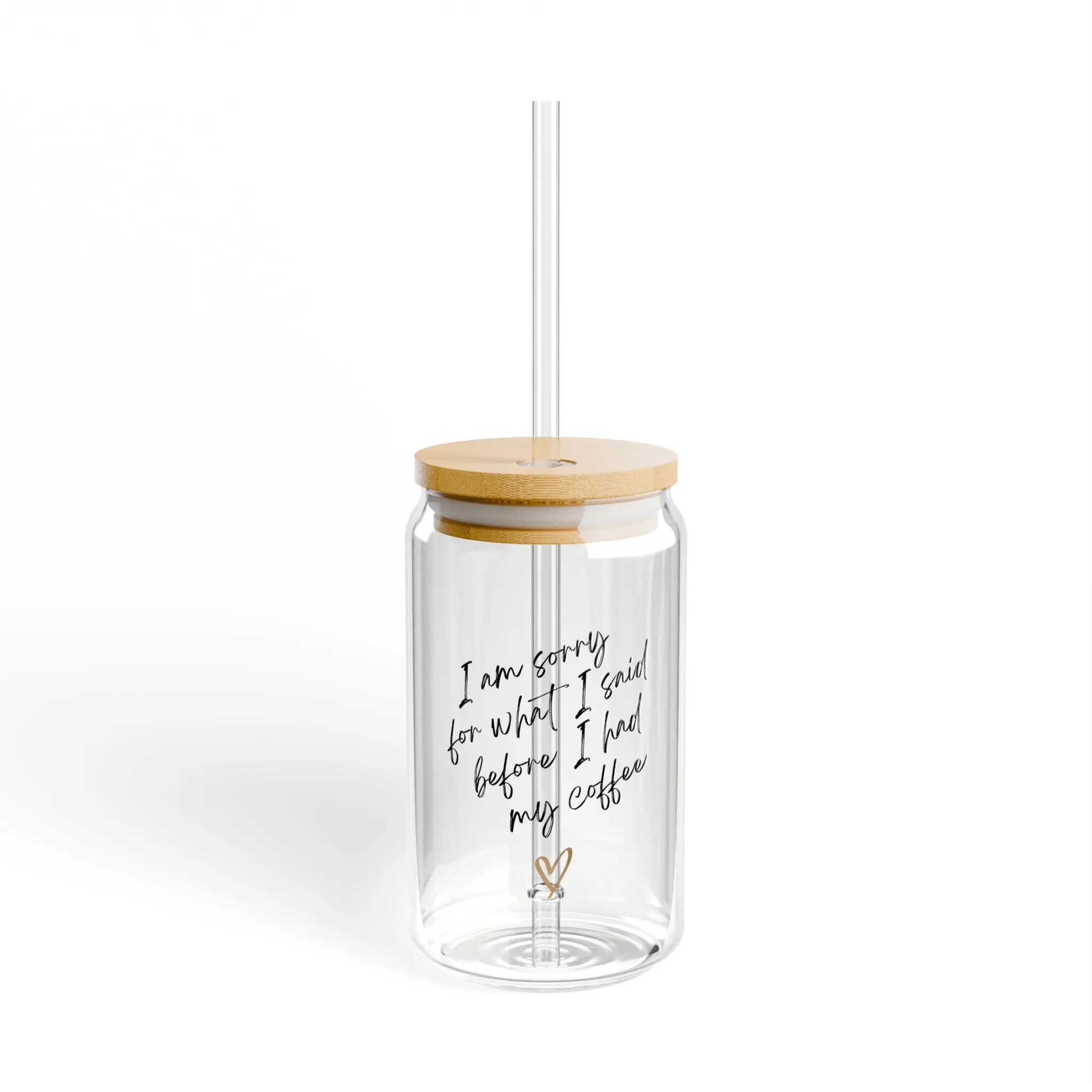 Coffee Glass Sipper, 16oz - Glassware for Caffeine Lovers, Clear Drinkware for Coffee Enthusiasts, Barista Gift, Kitchen Decor, Coffeehouse
