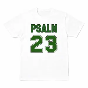 Psalm 23 Bible Verse Graphic T-Shirt |   Women's Premium Jersey Soft Cotton Crew Neck Short Sleeve Christian Faith Oversized Tee