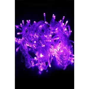 SX-100 Indoor/Outdoor 100 LED String Lights with Flexible Clear Wire - 32ft Length, 8 Modes, Low Power Consumption, US Plug Powered, Ideal for Halloween Decor