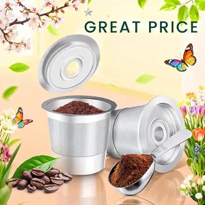 2-Pack Reusable K-Cup for Keurig 1.0 Stainless Steel Reusable K-Cups for Keurig Coffee Maker K-Cup Reusable Coffee Pods With Scoop,1-Stream Filters, BPA-Free