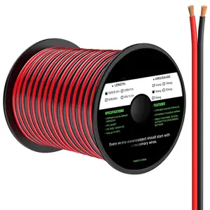14 Gauge Wire 100FT, 2 Conductors Electrical Wire Red and Black , Low /PVC 14AWG Copper Clad  Extension Cord for Speaker Wire, LED, , Automotive 12V/24V DC