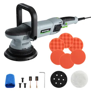 #fathersdaygift WORKPRO Buffer Polisher, 6-inch 1080W Dual Action Random Orbital Polish Kit for Car Detailing, 6 Variable Speed DA Polisher with Backing/Woolen/Foam Pads, Towel for Waxing, Buffing, Polishing