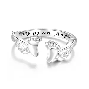 Miscarriage Ring Loss of Pregnancy Ring S925 Sterling Silver Case with Card Mommy of an Angel Memorial Jewelry Sympathy Gift for Women Mom