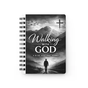 Walking with God spiral bound journal | Christian devotional notebook, 30-day faith journal