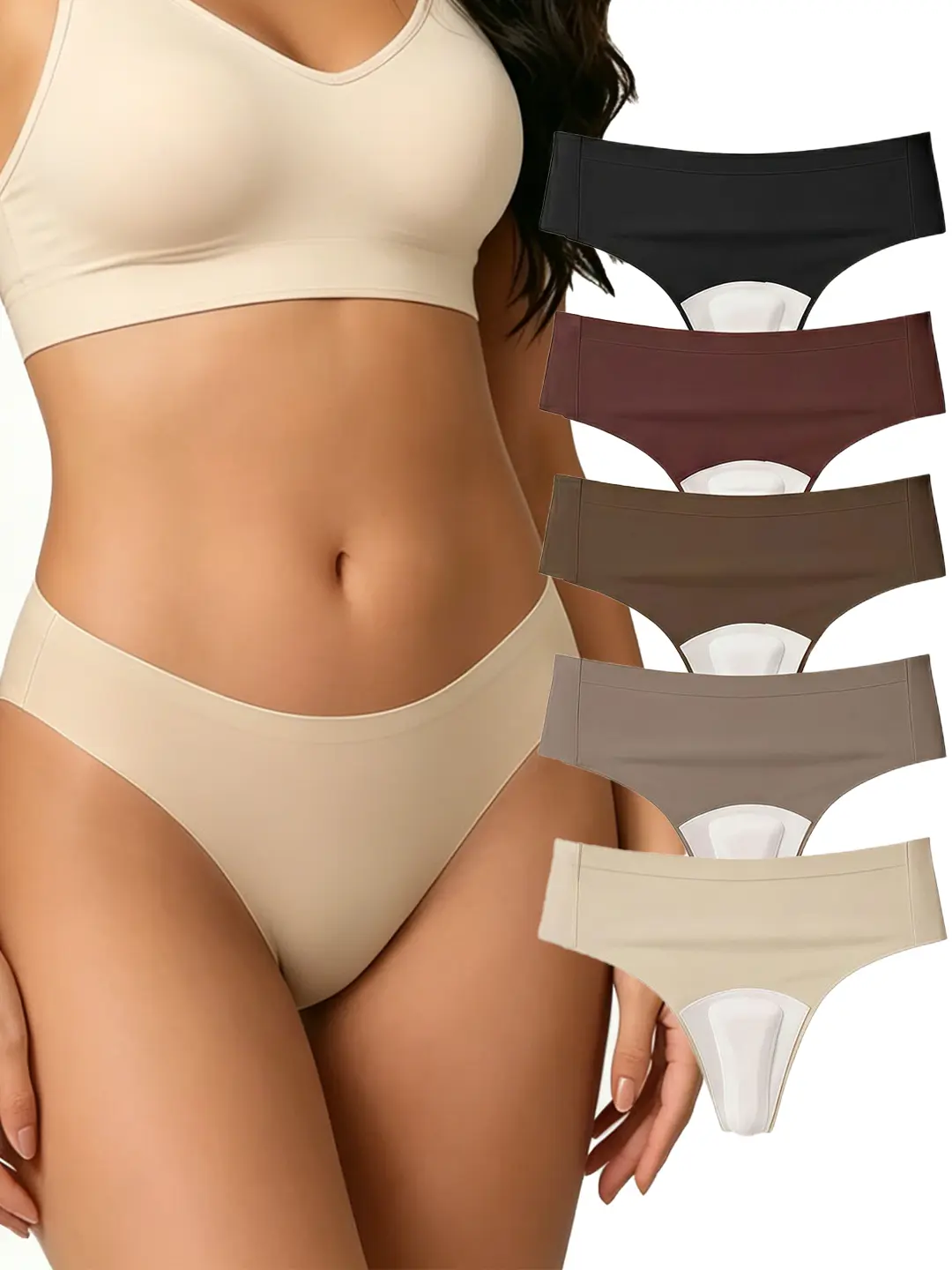 5-Pack Women's Seamless G-String Thongs, camel toe coverage, no awkward bulging, versatile & comfy fit, machine washable.Ideal for workout, gym, yoga, running and daily active wear, perfect to pair with leggings & sports pants.