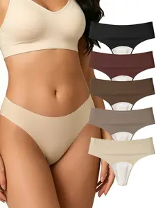 5-Pack Women's Seamless G-String Thongs, camel toe coverage, no awkward bulging, versatile & comfy fit, machine washable.Ideal for workout, gym, yoga, running and daily active wear, perfect to pair with leggings & sports pants.