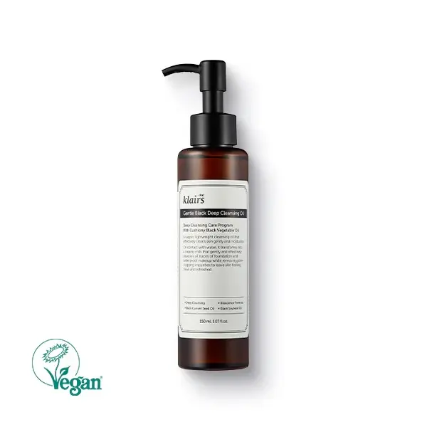 [Dear Klairs Official] Gentle Black Deep Cleansing Oil 5.07 fl oz 150 ml Vegan Formula for Gentle Cleansing