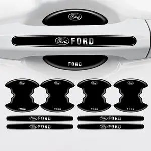 8pcs Tpu Car Door Handle Bowl Anti-Scratch Stickers, Car Decals, Easy Installation, Compatible with Ford Models St Racing Rs Mustang Kuga Fiesta Fusion Mondeo Edge Transit Ecosport