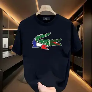 Fashion Trends Irregular Graphic Crocodile T-Shirt - Cartoon Crocodile Design Unisex Crew Neck Short Sleeve Tee, Street Style Casual Loose Fit Fashion Shirt for Youthful & Energetic Daily Wear