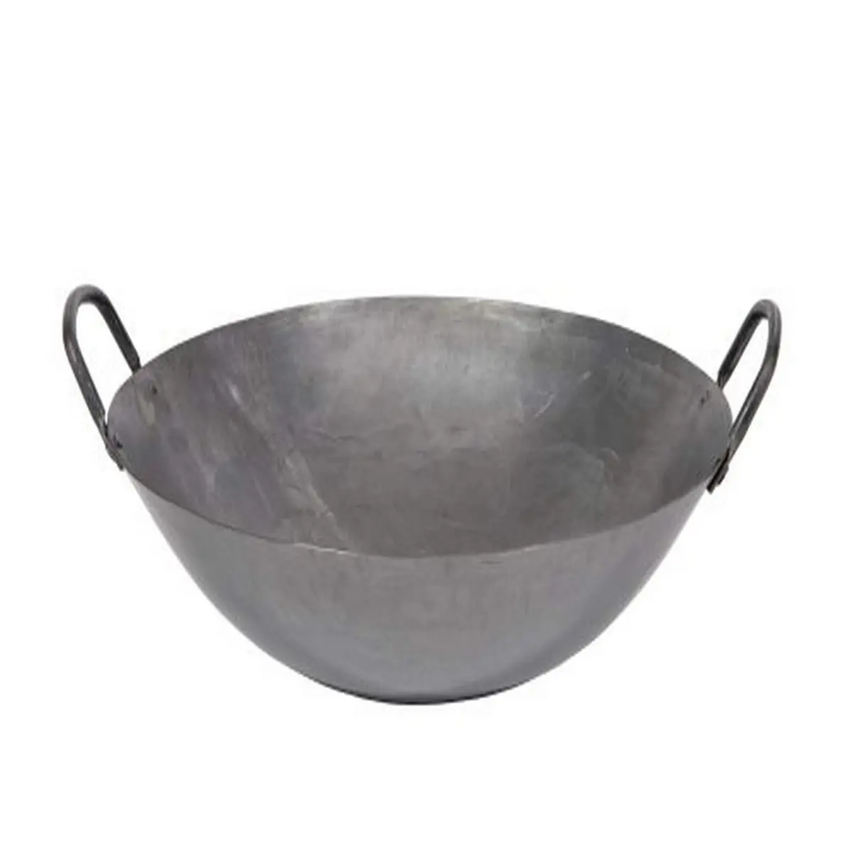 Town Food Service 16 in. Round Sturdy Metal Hand-Hammered Cantonese Wok, Kitchen Cookware Culinary Equipment