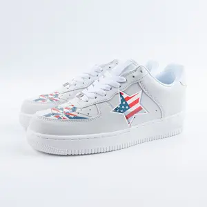 Custom USA 250th Independence Day Anniversary Men & Women Force White  Sneakers Shoe