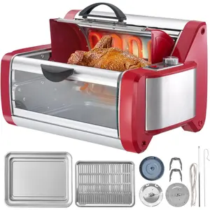 VEVOR Shawarma Grill Machine, Chicken Shawarma Cooker Machine Countertop, Electric Stainless Steel Broiler Gyro Rotisserie Oven Doner Kebab Machine, for Home Restaurant Kitchen Parties