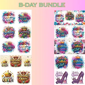 Happy Birthday UV DTF Bundle – Trendy Tumbler Wrap Set