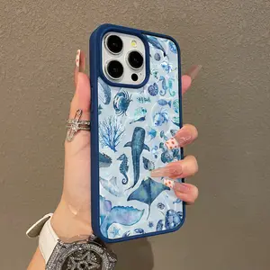 Adorable Magnetic Case for iPhone11/12/13/14/15/16/17/promax Aqua Marine World MagSafe Compatible, Lightweight, Anti-Fall | Girly & Chic Style