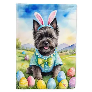Cairn Terrier Easter Egg Hunt Garden Flag