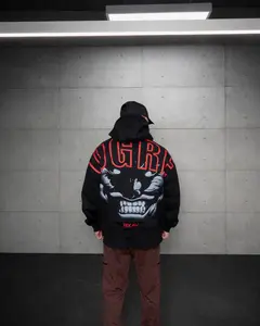 Men's Heavyweight OGRE Graphic Pullover Hoodie - Logan Chitwood Collaboration, Boxy Fit Menswear Sweatshirts, Stylish Casual Fabric Top