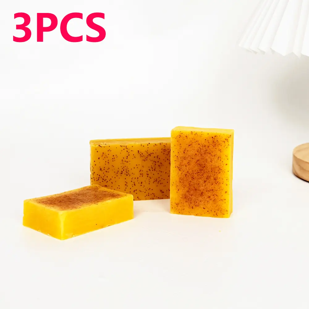 Lemon Turmeric 3pcs Kojic Acid Soap - GentleDark Spot Remover for Face Acne CleanserCream Cleansing turmeric soap Face FacialSkincare Radiant Comfort