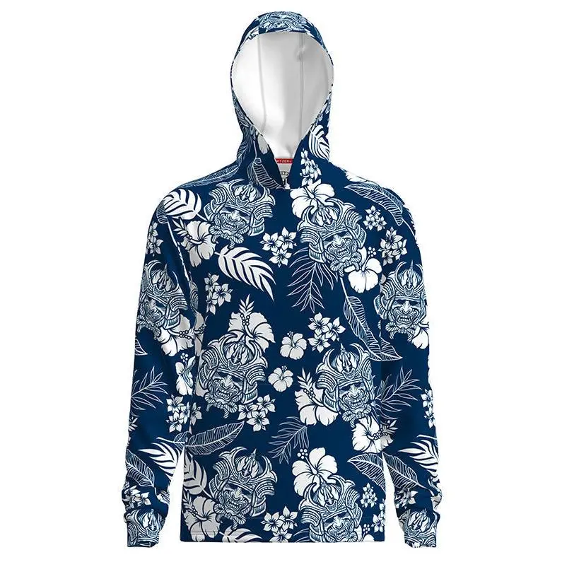 Howitzer Men's Fitted Modern Samurai Graphic DRI*LITE Performance Pullover Hoodie - Lightweight, Moisture-Wicking, UPF Sun Protection, Biker Style, Available in 2x, 3x, No Regular Fit Options