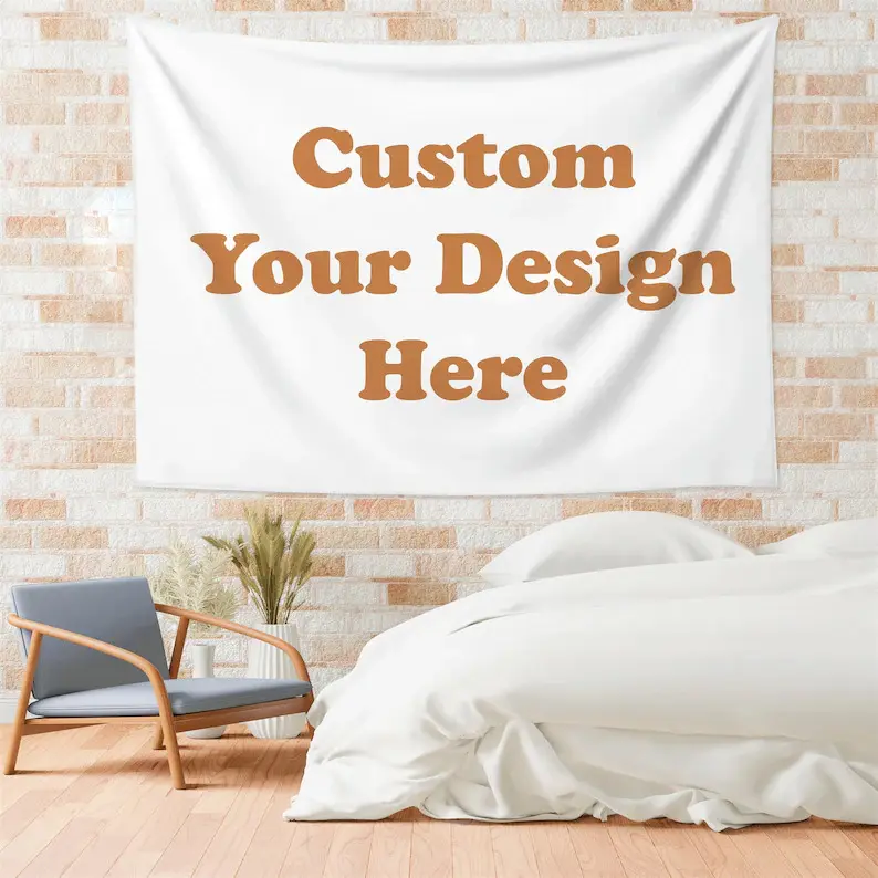 Custom Photo Print Tapestry - Camouflage Modern Design, Personalized with Any Text, Stylish Polyester Fabric, Machine Washable, Wedding Backdrop, Home Wall Art Decor, Versatile Uses