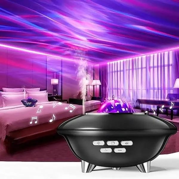 Galaxy Projector Night Light with Aromatherapy: 8 Aurora Effects Projection for Bedroom - Black Aromatherapy Diffuser with Timer and Auto-Off Safety - Experience 8 White Noise and Relaxing Music galaxy projector