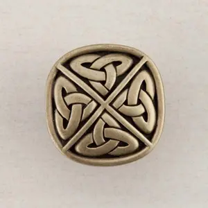 Acorn Manufacturing  Artisan Collection Celtic Square Knob, Antique Brass