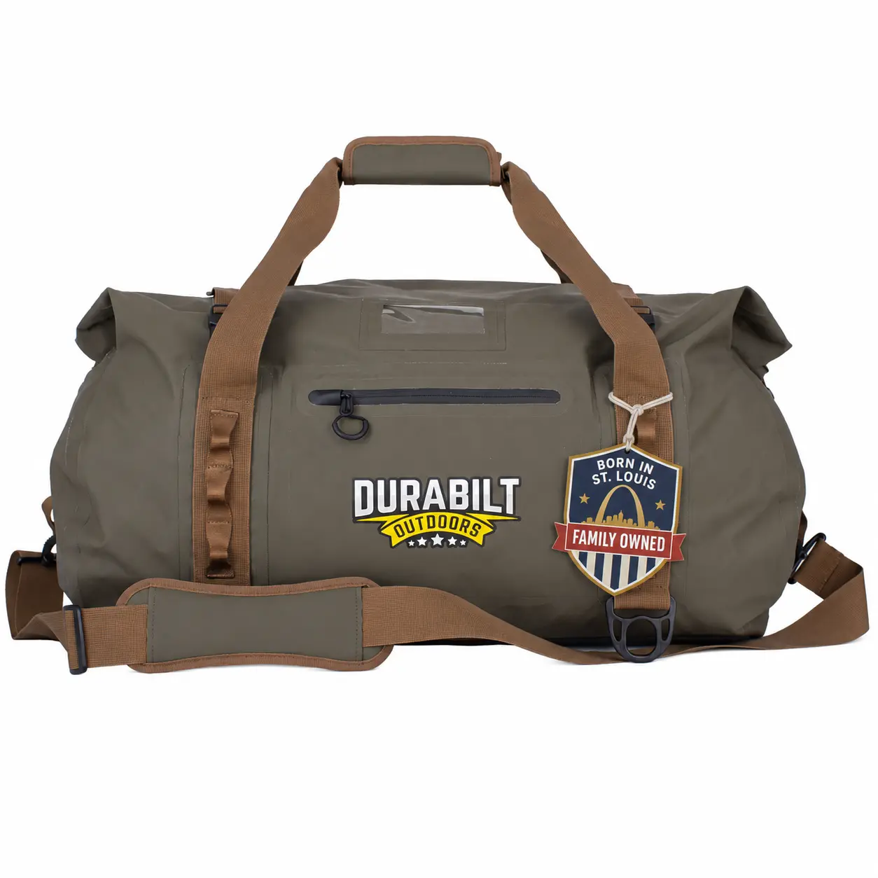 80L Waterproof Duffle Bag, Tactical Roll Top Dry Bag with MOLLE | Heavy duty tactical bag, roll-top seal, Ballistic-strength bottom, 23 molle loops, and RF seams