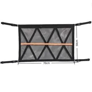 Includes shipping fee. Roof mesh bag organizer for self-driving trips—space-saving mesh pocket travel accessory, car-mounted fixed storage bag.