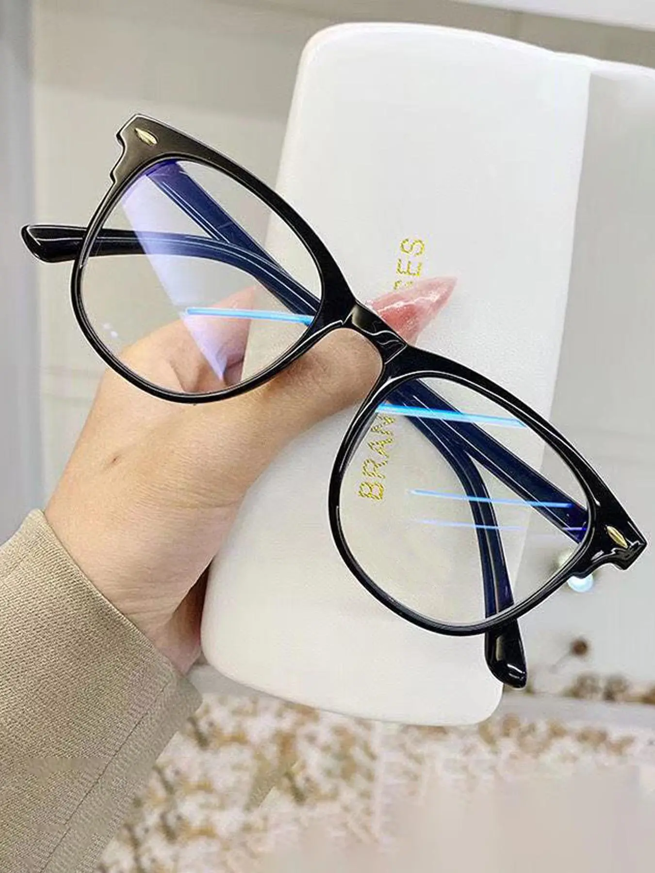 Simple Eyeglasses for Men and Women, 1 Piece Fashion Stylish Square Frames Transparent Eyeglasses with Anti-blue Light Lenses for Everyday Use, Trendy Casual Frames, Fashion Accessory, Stylish Trendy Eyewear