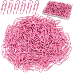 Paper Clips, 200pcs Medium Size (1.3 inch) Colored Paper Clip,Durable and Rustproof Coated Paper Clips, Great for Office, School and Personal Use (Pink)