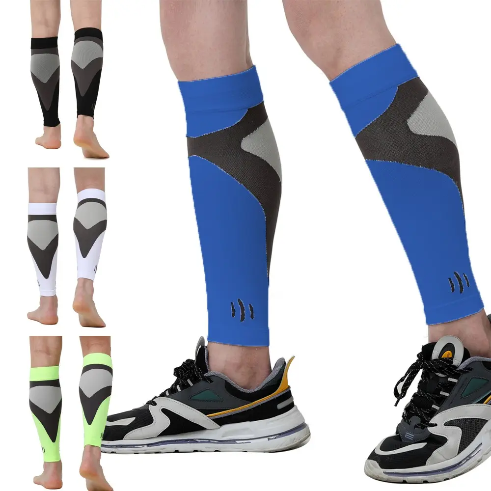 1Pair Calf Compression Sleeves for Men & Women - Footless Socks for Running, Cycling