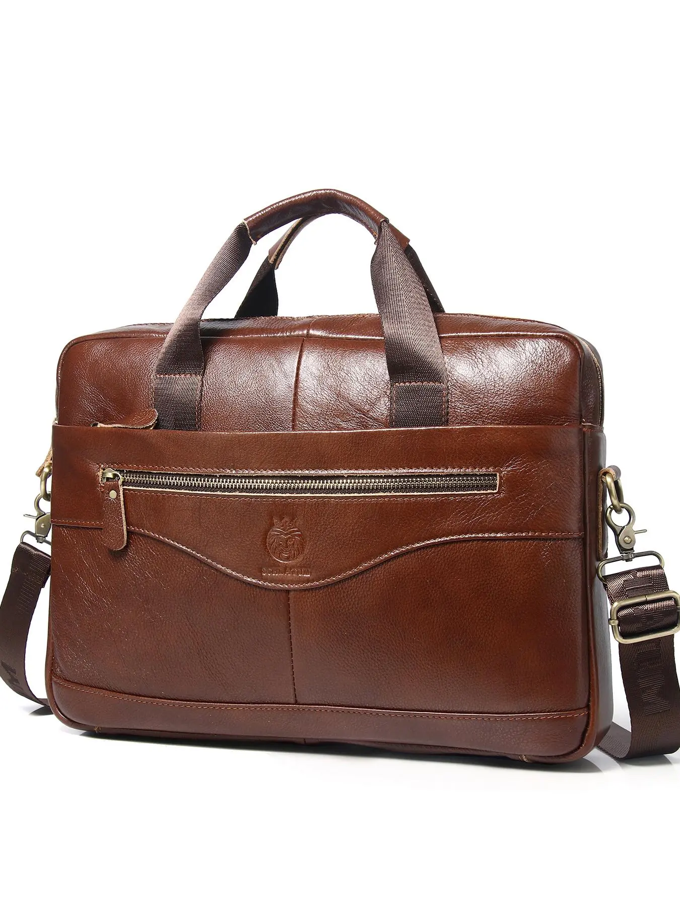 Men's Business Large Capacity Computer Leather Briefcase, Fashion Handheld Travel Messenger Bag, Casual Trendy Versatile High-quality Daily Commuting Bag