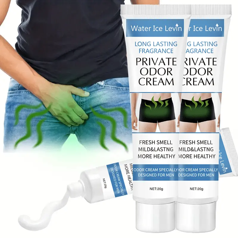 Men's Intimate Deodorant Cream, 2-Pack 2 oz Odor-Fighting Solid Formula for Long-Lasting Protection, No-Rinse Body Odor Relief for Sensitive Skin with Gentle Scent, Deodorant Block, Body Odor Relief Deodorants
