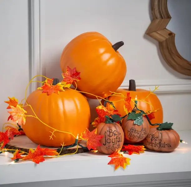 9" x 8 1/4" Orange Foam Pumpkin Halloween Decoration
