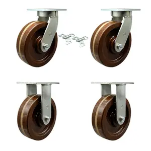 Service Caster CRAN-SCC-KP92S1230-PHRHT-BSL-2-R-2 Extra Heavy Duty Kingpinless 12 x 3 in. High Temperature Swivel Caster Set for Cranes, Gantries, Hoists & Winches - Set of 4 - 3500 lbs per Caster